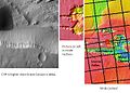 Falésia no platô de Candor Chasma, visto pela THEMIS. Clique na imagem para visualisar a relação com outras formações no quadrângulo de Coprates.