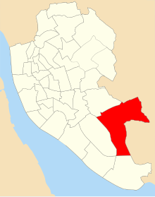 Map of the 1953 boundaries of Woolton ward