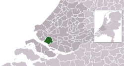 Highlighted position of Bernisse in a municipal map of South Holland