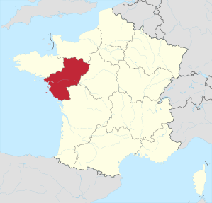 Lage der Region Pays de la Loire in Frankreich