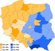 Grootste partij per kieskring (Sejm)