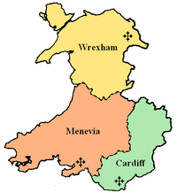 Location within the Province of Cardiff