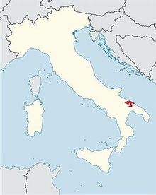 locator map for diocese of Bari