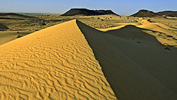 Sand dunes and rocky islands in the Termit massif, 2001