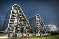 Bølgen (The Wave). A modern iconic residential building at the harbour front.