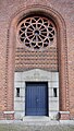 Vanløse Kirke. Rose window and door
