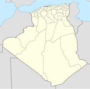 Harta provinciei Tipaza în cadrul Algeriei