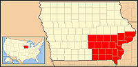 Mapa Diecezja Davenport