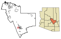 Location of Miami in Gila County, Arizona