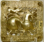 Titre de ceinture en or scythian de Mingatchevir.