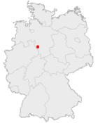 Deutschlandkarte, Position von Hameln hervorgehoben