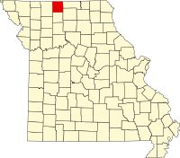 Map of Missouri highlighting Mercer County