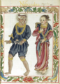 Tagalog maginoo (adelsklasse) i blått (utmerkende farge for hans klasse) med hustru.