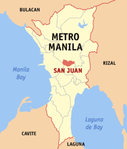 Bản đồ thể hiện vị trí của San Juan trong Metro Manila Coordinates: 14°38' N 121°2' E