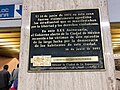 Memorial plaque inside the station