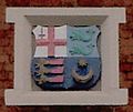 Detail of the London, Brighton and South Coast Railway's coat of arms, displayed above the entrance to Gipsy Hill station