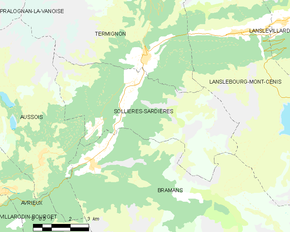 Poziția localității Sollières-Sardières