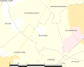 Mapa obce Bouqueval
