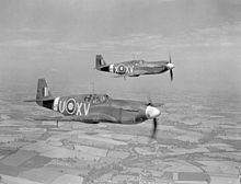 Mustang I aircraft of No.2 Squadron RAF in flight