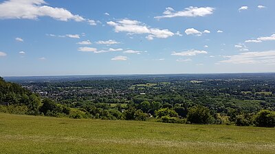 View of Surrey and Sussex Weald from Colley Hill