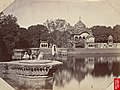 View across the Kusum Sarovar Tank towards Suraj Mal's Cenotaph, 1860s