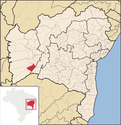 Localização de Coribe na Bahia