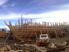 Vista de babor de la réplica del Beagle (20 de marzo de 2013).