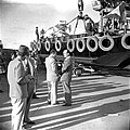 ראש הממשלה לוי אשכול בטקס השקת דוברת עבודה בנמל אילת, 1964.