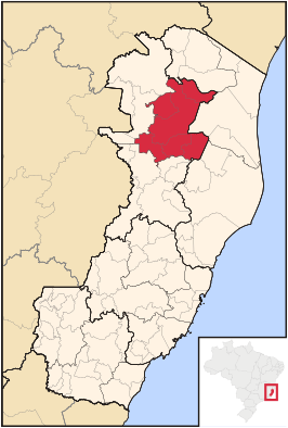 Ligging van de Braziliaanse microregio Nova Venécia in Espírito Santo