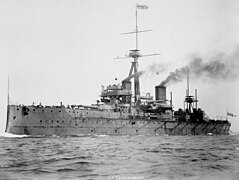 The all-big-gun steam-turbine-driven dreadnought battleship HMS Dreadnought