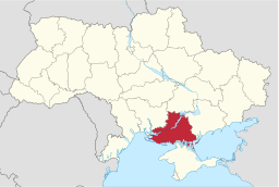 Cherson oblasts läge i Ukraina.