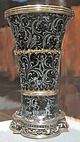 Silver, silver gilt and painted enamel beaker, Burgundian Netherlands, c. 1425–1450, The Cloisters, nyc