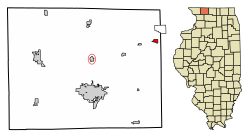 Location of Davis in Stephenson County, Illinois.