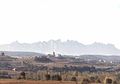 Artés seen from Horta d'Avinyó, with Montserrat in the background.