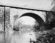 Gwynn Falls flowing under the Carrollton Viaduct