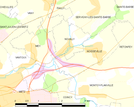 Mapa obce Nouilly