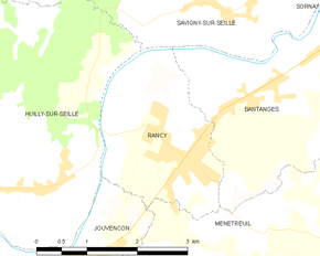 Poziția localității Rancy