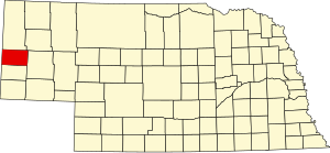 Map of Nebraska highlighting Scotts Bluff County