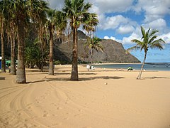 Turisteille vähemmän tunnettu Playa de las Teresitasin ranta saaren koillisosassa