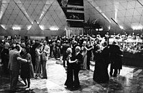 In 1976, the Honeckers attend the banquet-ball for the opening of the Palace of the Republic in East Berlin.