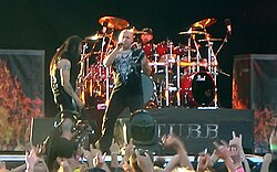 Disturbed performing at 2008's Sweden Rock Festival.