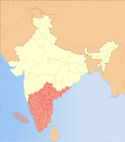 Vị trí của Nam Ấn Độ
