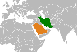 Lage von Saudi-Arabien und Iran