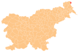 Karte von Slowenien, Position von Občina Hodoš hervorgehoben