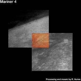 Комбинированное фото состоящее из 1 и 2 снимка, видна марсианская атмосфера.
