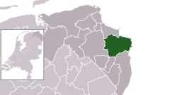 Highlighted position of Oldambt in a municipal map of Groningen