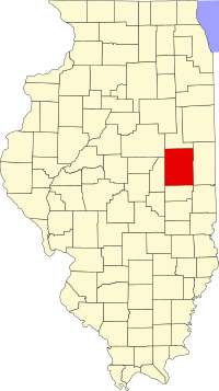 Map of Ilinois highlighting Champaign County