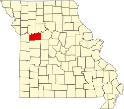 Karte von Lafayette County innerhalb von Missouri