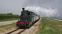 Stoomtram op de Brouwersdam