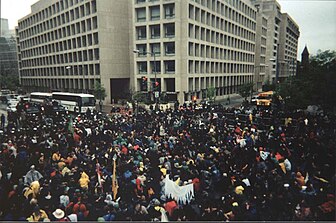 Photo of the Sunday demonstration at 17th and I Sts